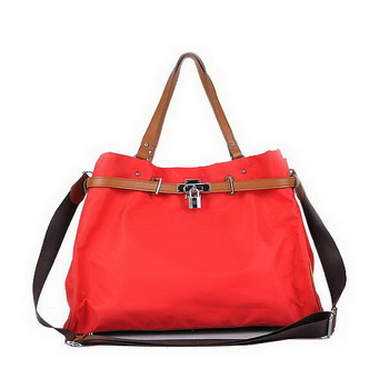 Hermes 2013 Waterproof Fabric Shoulder Bag Red